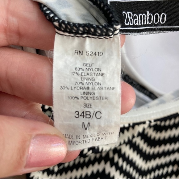 2BAMBOO Twist Underwire Tankini Swim Top Zig Zag Print - Picture 12 of 13